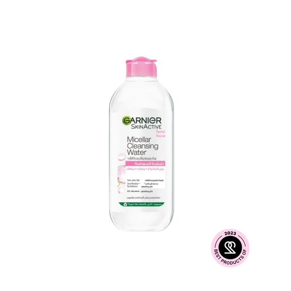 Garnier Micellar Water Facial Cleanser and Makeup Remover Pink for sensitive skin